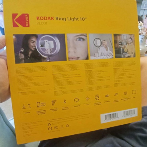 Kodak Ring Light 10" with tabletop tripod and phone holder like new