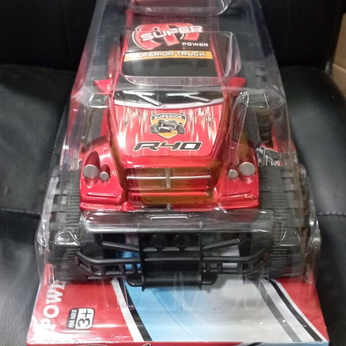 Toy Car new, elevated pickup truck, red plastic