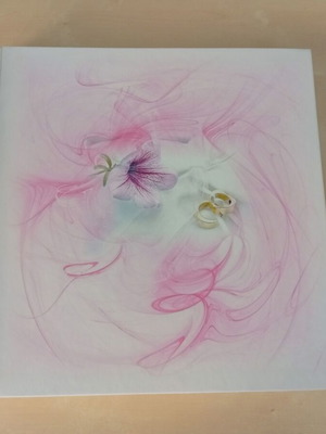 Wedding guest book with custom printed cover like new