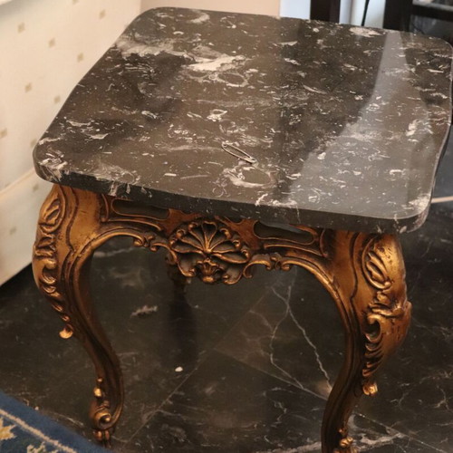 Vintage Table With Marble In Louis XV Style Like New