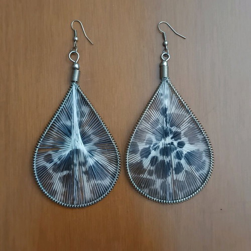 Feux hanging earrings new, gray