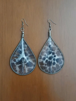 Feux hanging earrings new, gray