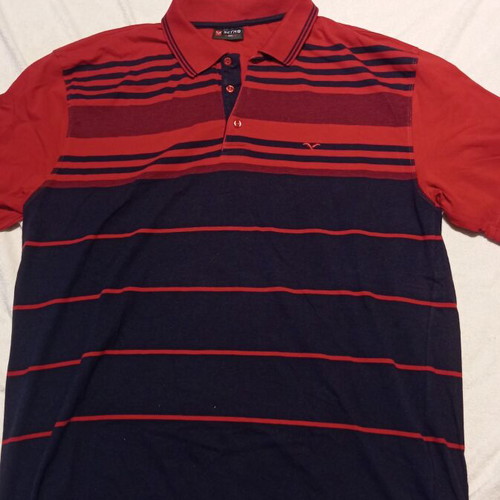 Revmo men's shirt 5XL like new, black and red stripes, short sleeve