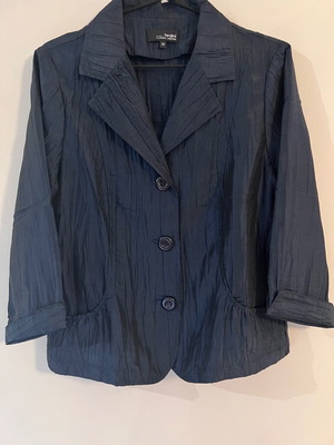 Laura Lardini blazer jacket, navy blue, crinkled texture