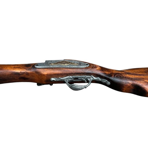 Decorative blunderbuss flintlock pistol used with wooden stock
