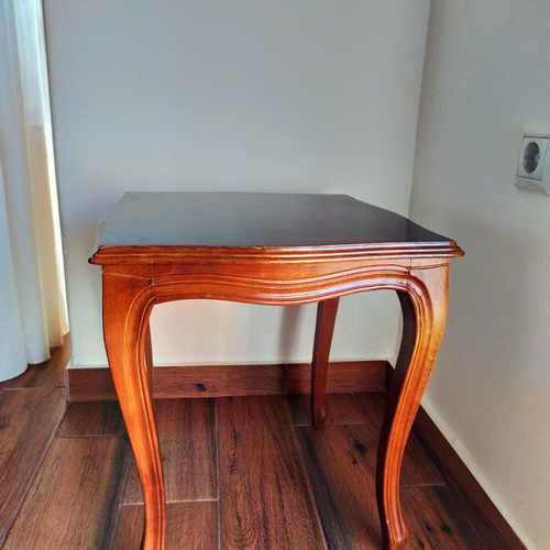 Classic wooden coffee table used, dark walnut finish