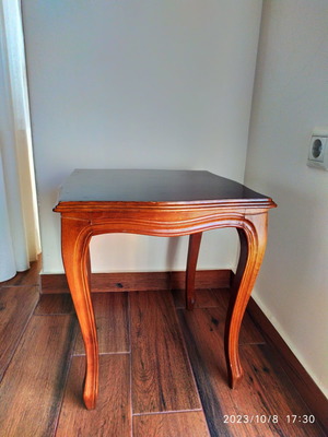 Classic wooden coffee table used, dark walnut finish