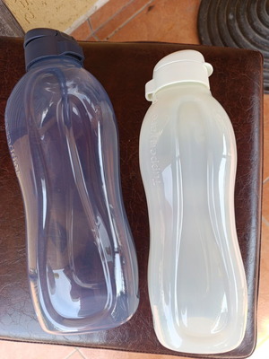 Tupperware eco bottles set 2 liters black and 1.5 liters white