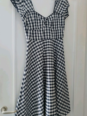 Lindy Bop cotton dress used, white and blue checkered
