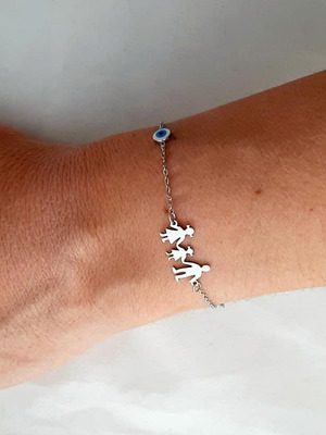 Bracelet "Oikogeneia 1 Koritsaki" new, stainless steel, silver color