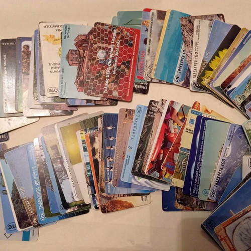 Phone cards used, pack of 98 pieces