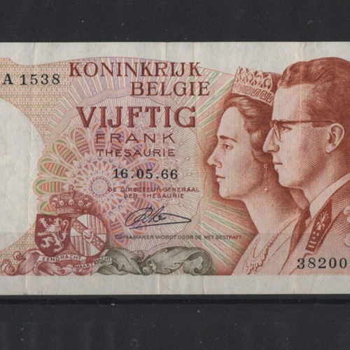 Belgium 50 Francs 1966 banknote used