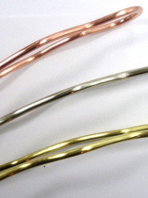 Hair Forks set of 3 handmade from brass, alpaca, copper, new