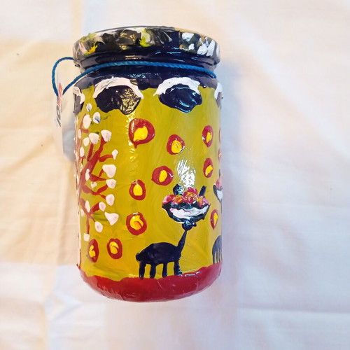 Glass Vase Summer Time Ioanart new, handmade