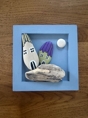 Wooden handmade frame with sea materials 11.8x11.8 new