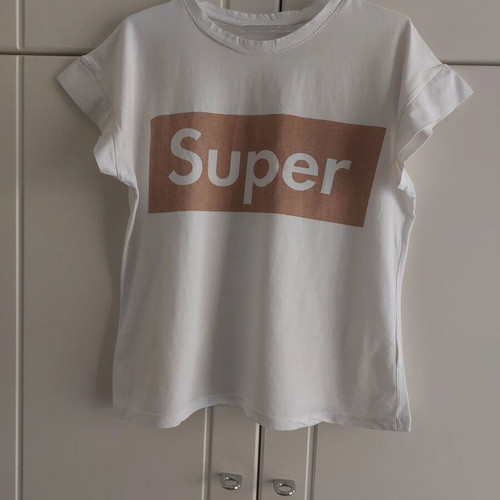 White t-shirt with Super print size M used