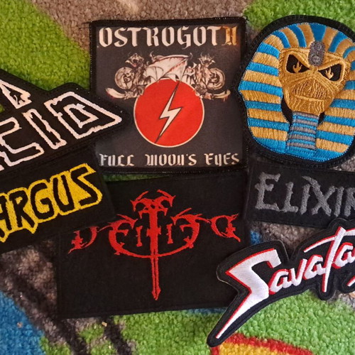 Heavy Metal embroidered patches, pack of 7