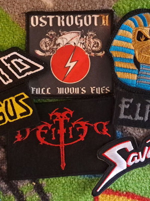 Heavy Metal embroidered patches, pack of 7