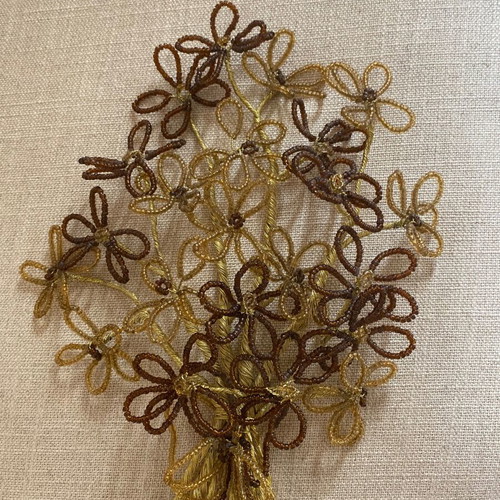 Handmade decorative wire flower bouquet with beads new