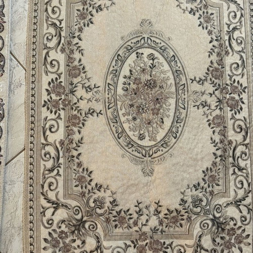 Bedroom rugs set used, modern motif with fringes