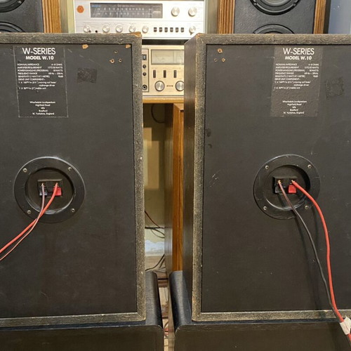 Wharfedale W-10 vintage 2-way speakers, made in England