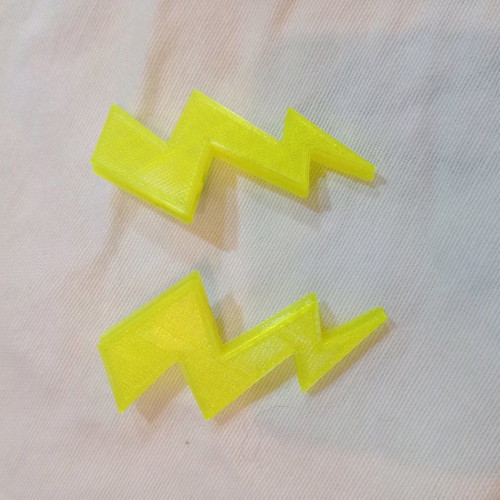 Lightning earrings used, handmade neon yellow glowing