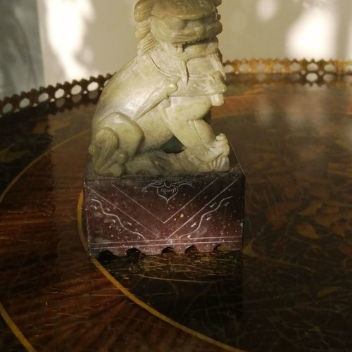 Decorative Chinese art figurine used, carved soapstone or marble