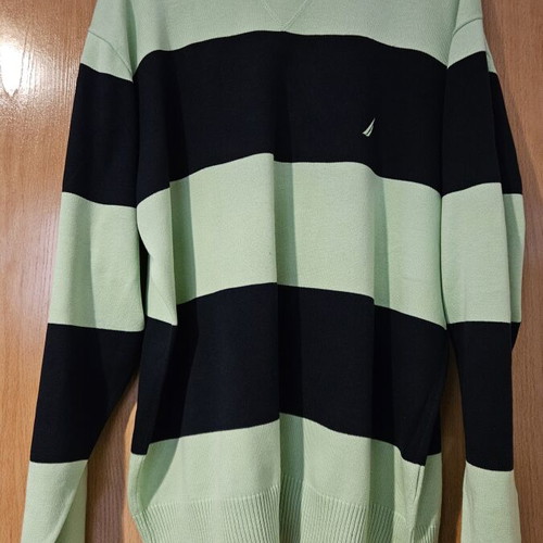 Nautica sweater with green and blue stripes, XL