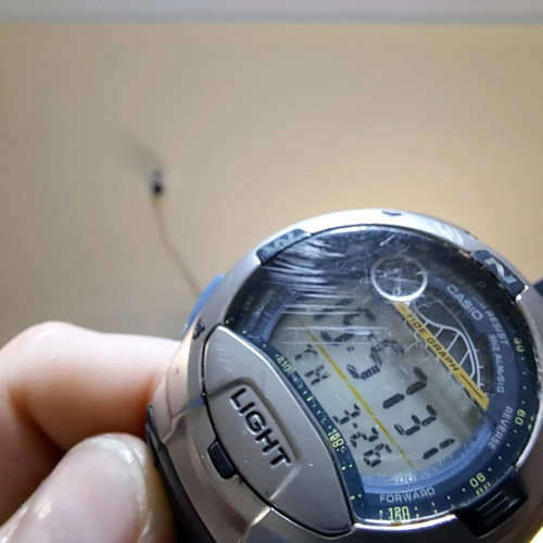 Casio W-753 used men's watch with tide and moon phases
