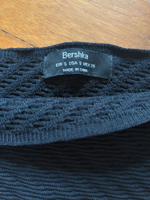 Bershka strapless top like new, black, size S