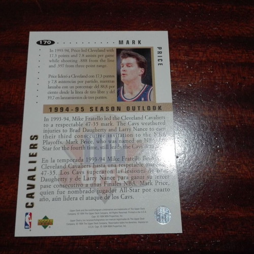 NBA Card Mark Price with gold autograph like new, authentic