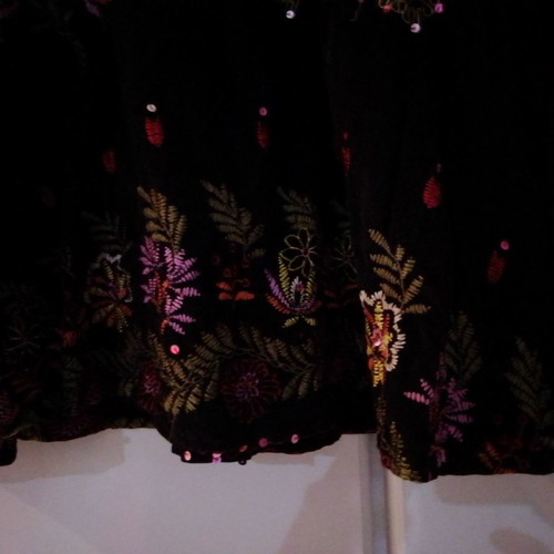 Absolute women's skirt used, black corduroy L - XL with zipper