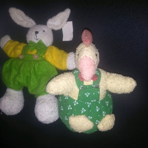 Stuffed toys rabbit and rooster new Easter decorations