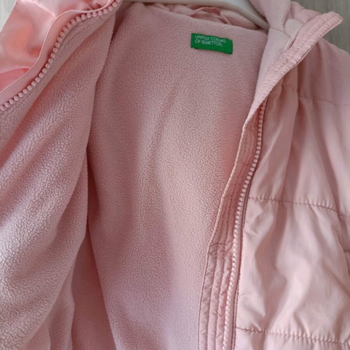 Benetton pink jacket with fleece lining, kids