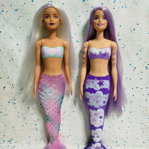 Barbie Colour Reveal Mermaids like new, two incomplete dolls