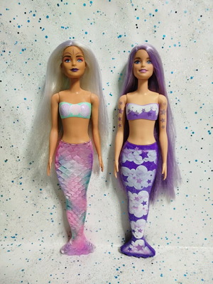 Barbie Colour Reveal Mermaids σαν καινούργιο, δύο ημιτελείς κούκλες