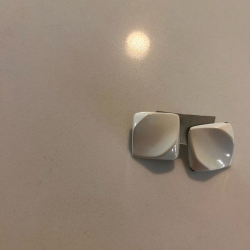 Earrings used, white