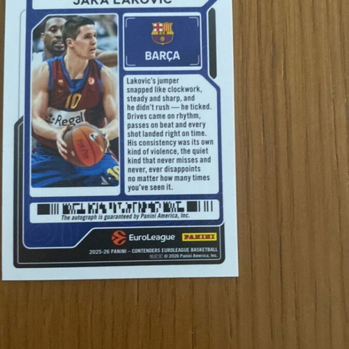 Jaka Lakovic Final Four Autograph Ticket new Euroleague Panini Card
