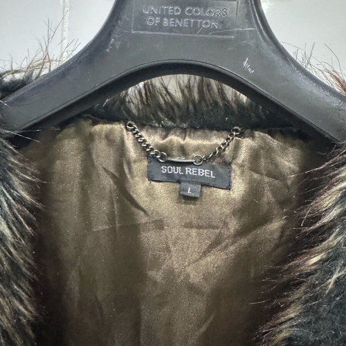 Soul Rebel sleeveless fur vest like new, brown, size L