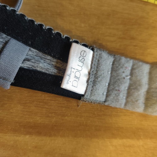 Grey melange bra with black lace used