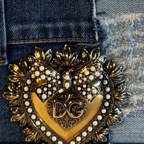 Dolce & Gabbana Blue Denim Patchwork Devotion Shoulder Bag like new