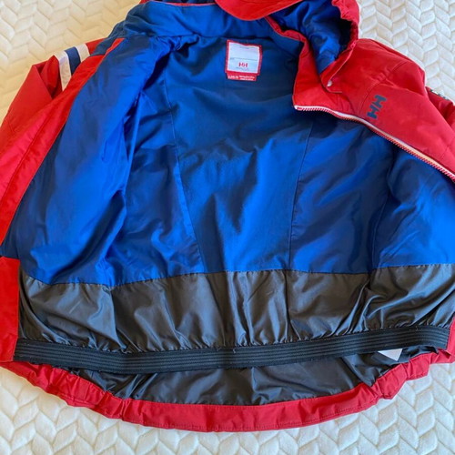 Children's winter ski jacket used for 8 years old red and blue