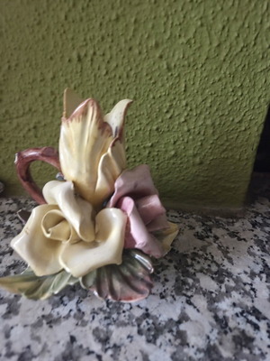 Porcelain decoration with floral design like new