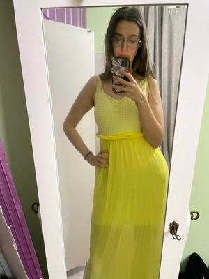 Long yellow dress like new, romantic style