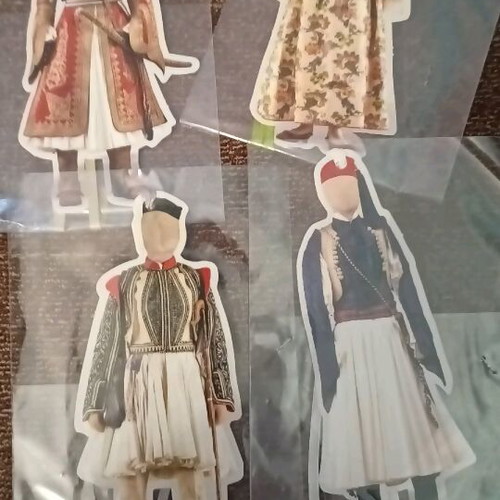 Paper ornaments with Greek traditional costumes new