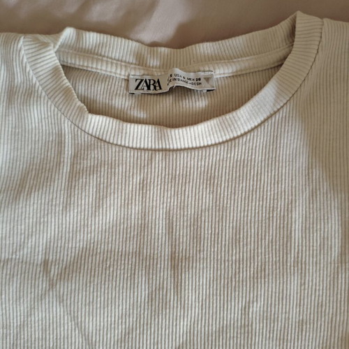 White bodysuit with puff sleeves Zara size S like new