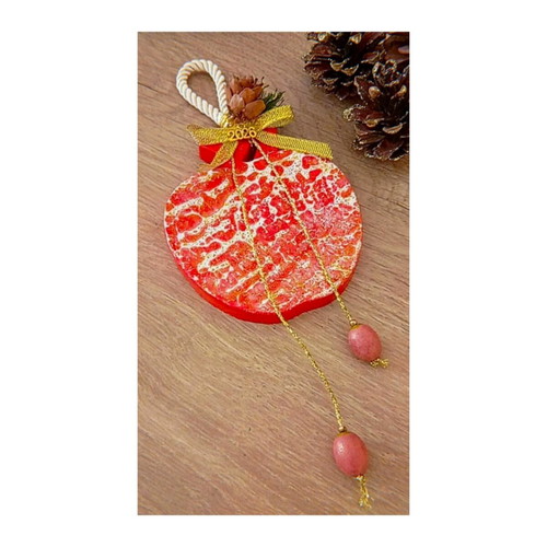 Handmade ceramic pomegranate charm 2026 new, hand-painted