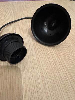 E27 socket with cable new, black color