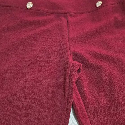 Red elastic pants with buttons and zipper new, size L