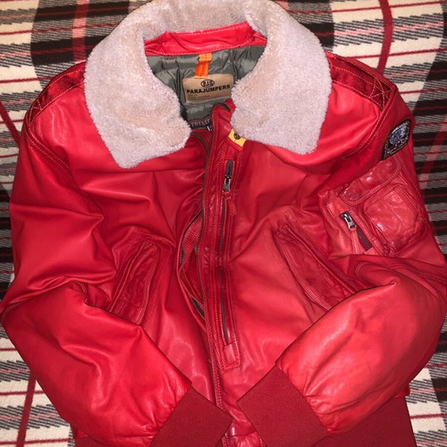 Parajumpers Josh leather aviator jacket red XL brand new